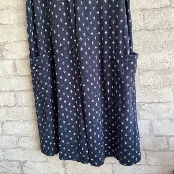 J. Jill Sleeveless Flare Dark Blue White Abstract Print Mini Dress Size … - Picture 11 of 13